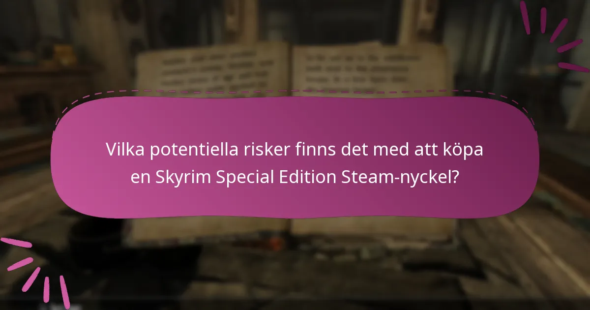 Vilka potentiella risker finns det med att köpa en Skyrim Special Edition Steam-nyckel?